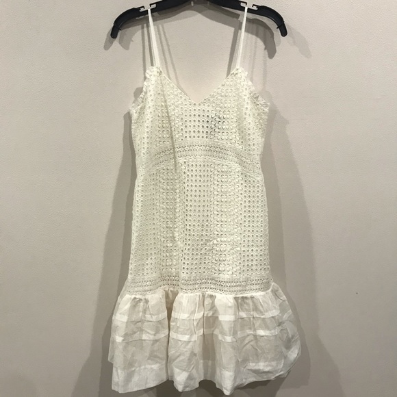J. Crew Ruffle Eyelet Hem Spaghetti Strap Dress - Picture 2 of 12